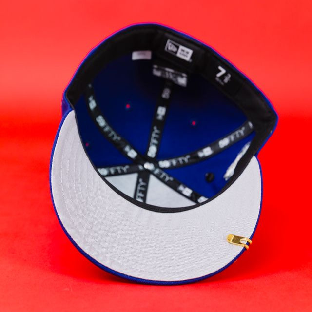 NEW ERA EXCLUSIVE 59FIFTY BLUE SAN JUDAS W/ "CAP CITY 15TH ANNIVERSARY" SIDE PATCH