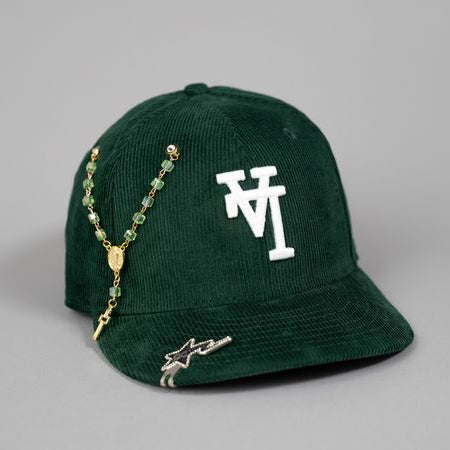 NEW ERA EXCLUSIVE 59FIFTY CORDUROY FOREST GREEN UPSIDE DOWN LOS ANGELES DODGERS