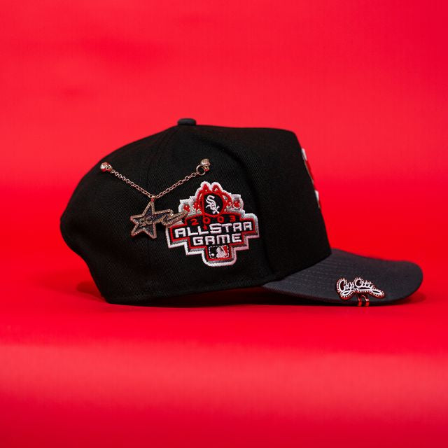 NEW ERA EXCLUSIVE 9FIFTY A-FRAME BLACK/ GREY CHICAGO WHITE SOX W/ 2003 ALL STAR GAME SIDE PATCH