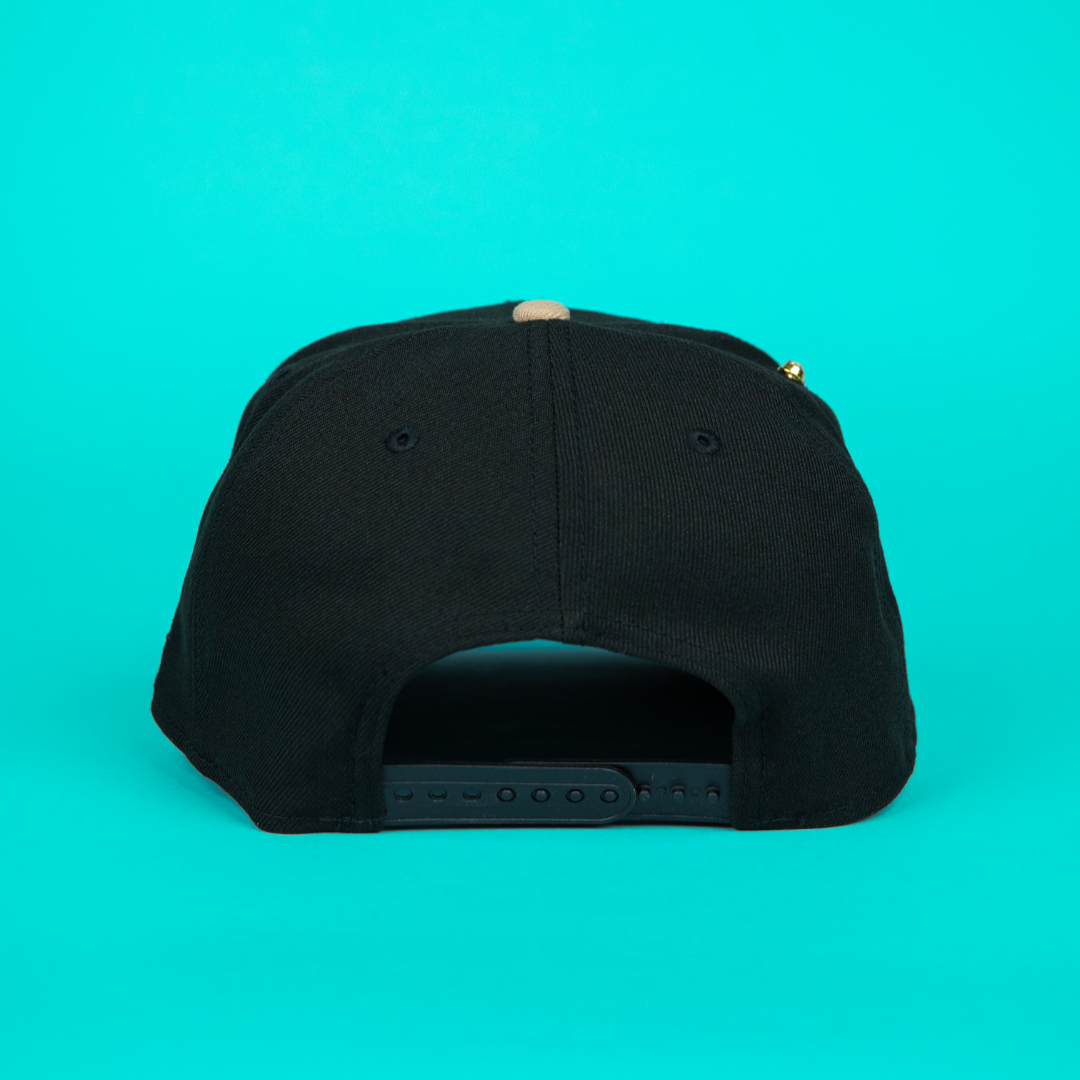NEW ERA 9FIFTY BLACK/ BEIGE MEXICO WBC SNAPBACK W/ MEXICO FLAG SIDE PATCH