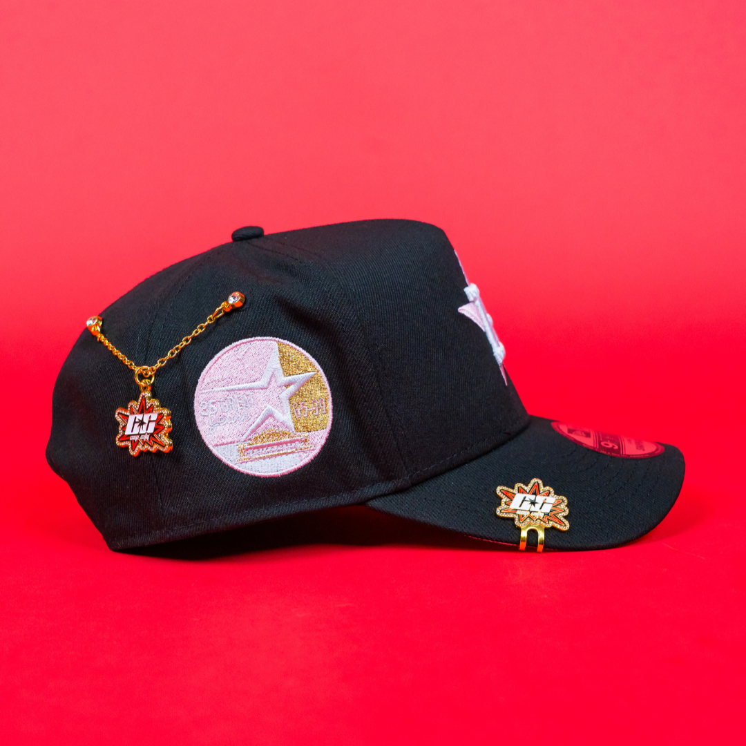 NEW ERA 9FIFTY A-FRAME BLACK HOUSTON ASTROS W/ 35 GREAT YEARS SIDE PATCH