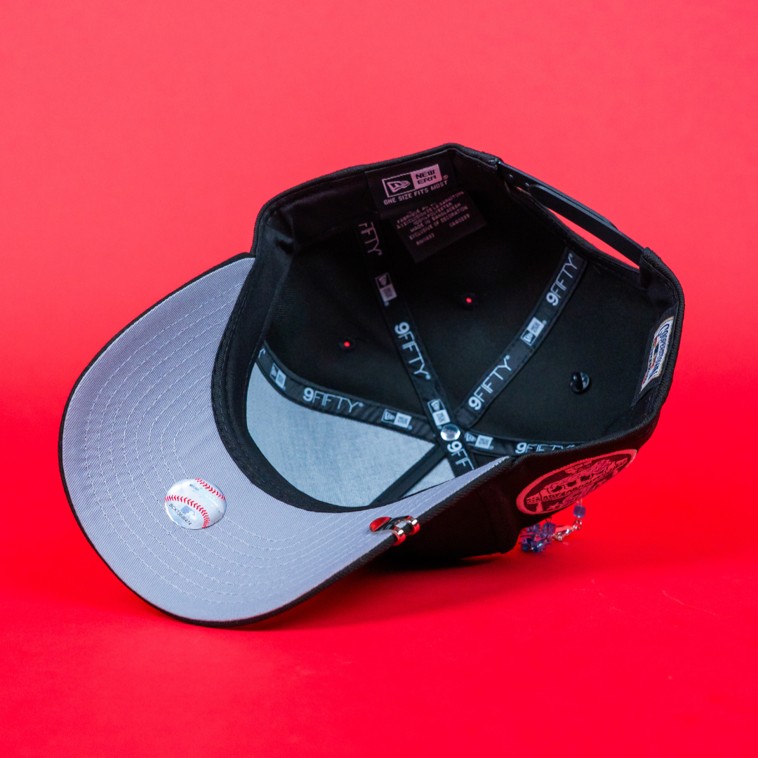 NEW ERA 9FIFTY A-FRAME BLACK CHICAGO WHITE SOX SNAPBACK W/ 75TH ANIVERSARY SIDE PATCH
