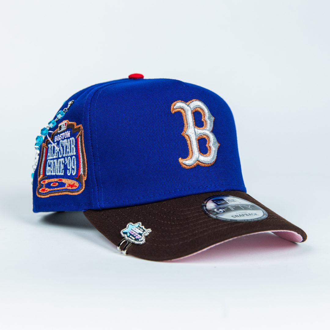 NEW ERA 9FIFTY A-FRAME BLUE/ BROWN BOSTON RED SOX SNAPBACK W/ 1999 ALL STAR GAME PATCH