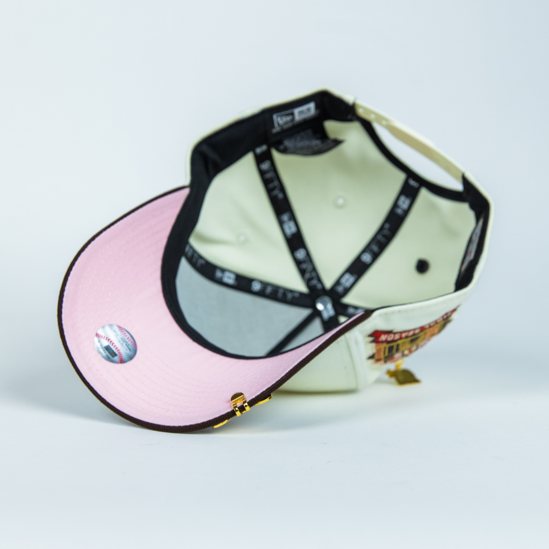 NEW ERA 9FIFTY A-FRAME CHROME/ BROWN TEXAS RANGERS SNAPBACK W/ FINAL SEASON SIDE PATCH