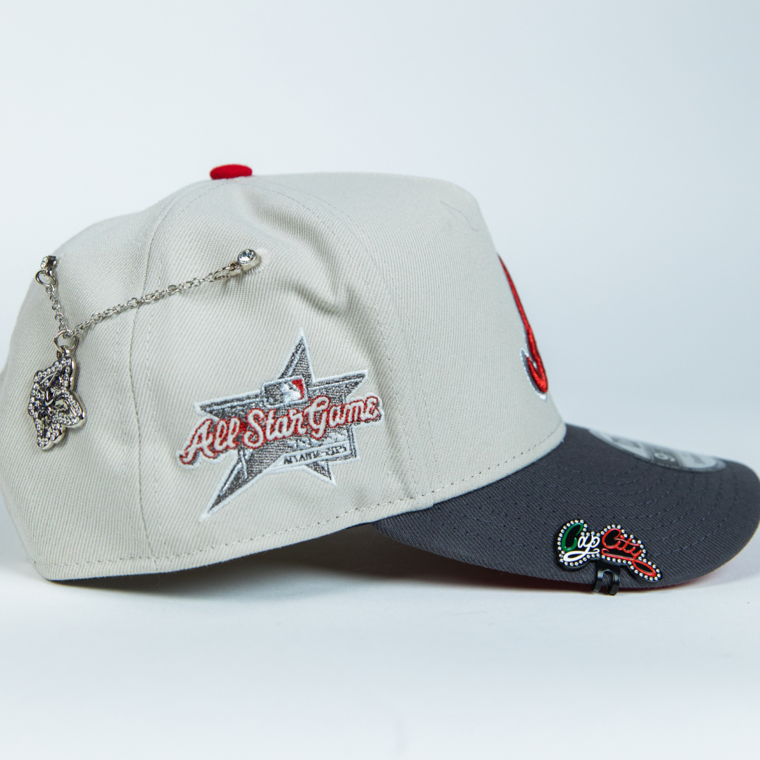 NEW ERA 9FIFTY A-FRAME SMOKE GREY ATLANTA BRAVES SNAPBACK W/ ALL STAR GAME SIDE PATCH