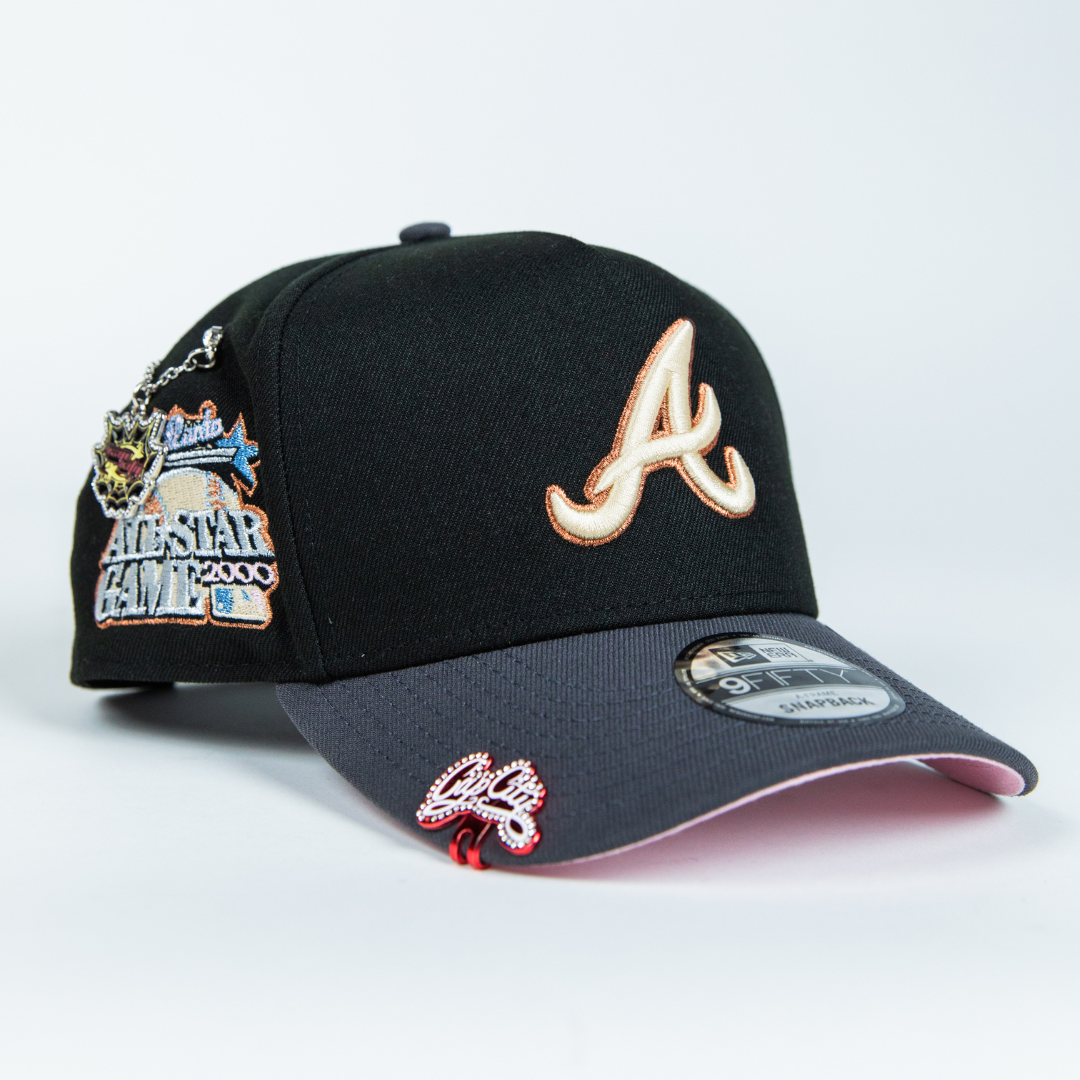 NEW ERA 9FIFTY A-FRAME BLACK/ GREY ATLANTA BRAVES SNAPBACK W/ 2000 ALL STAR GAME SIDE PATCH