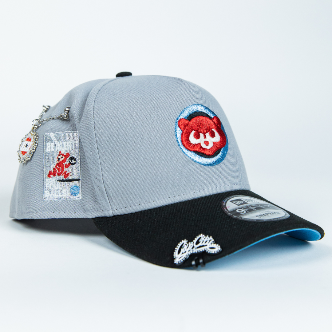 NEW ERA 9FIFTY A-FRAME STONE GREY/ BLACK CHICAGO CUBS SNAPBACK W/ 1990 ALL STAR GAME PATCH