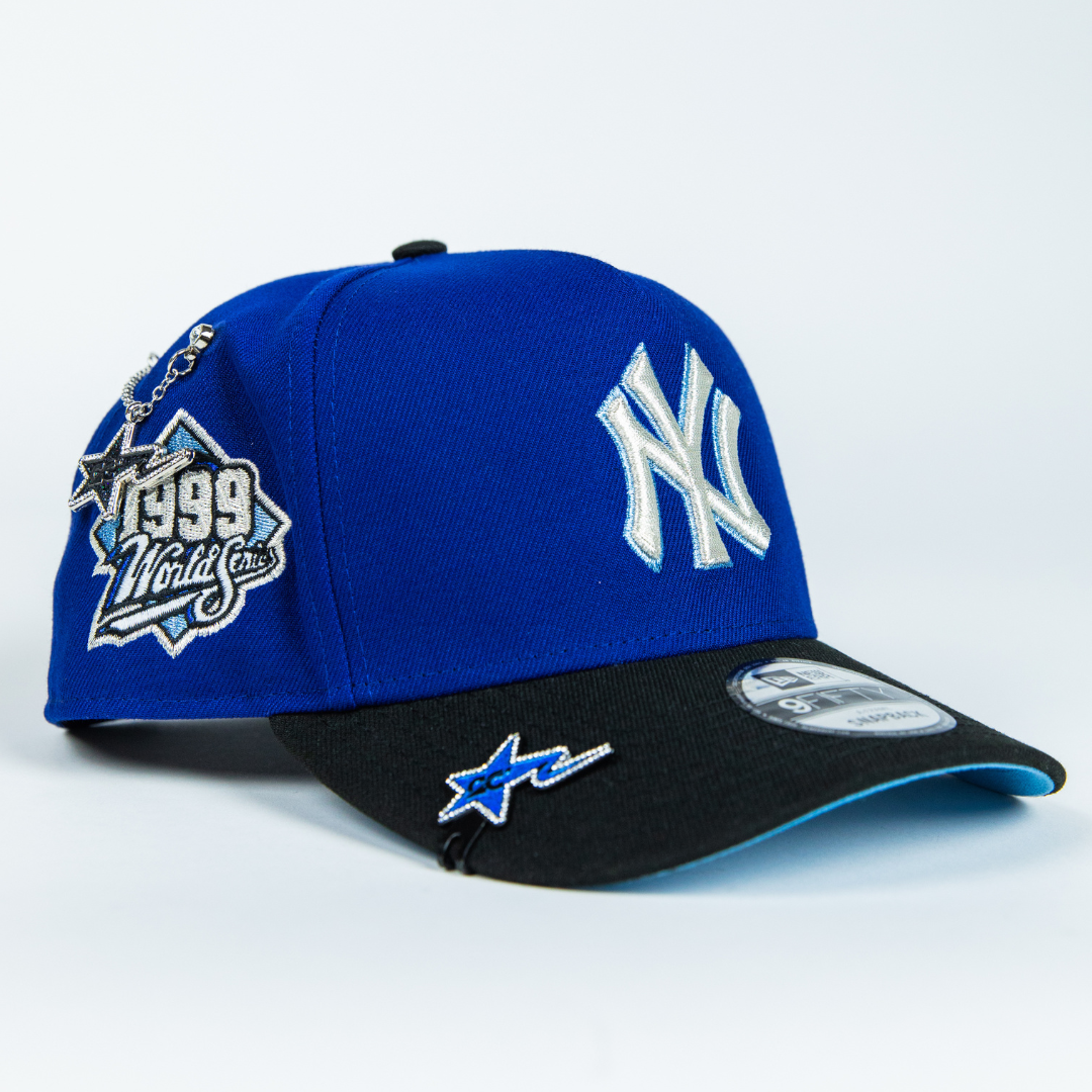 NEW ERA 9FIFTY A-FRAME DARK BLUE/ BLACK NEW YORK YANKEES SNAPBACK W/ 1999 WORLD SERIES WORLD SERIES SIDE PATCH