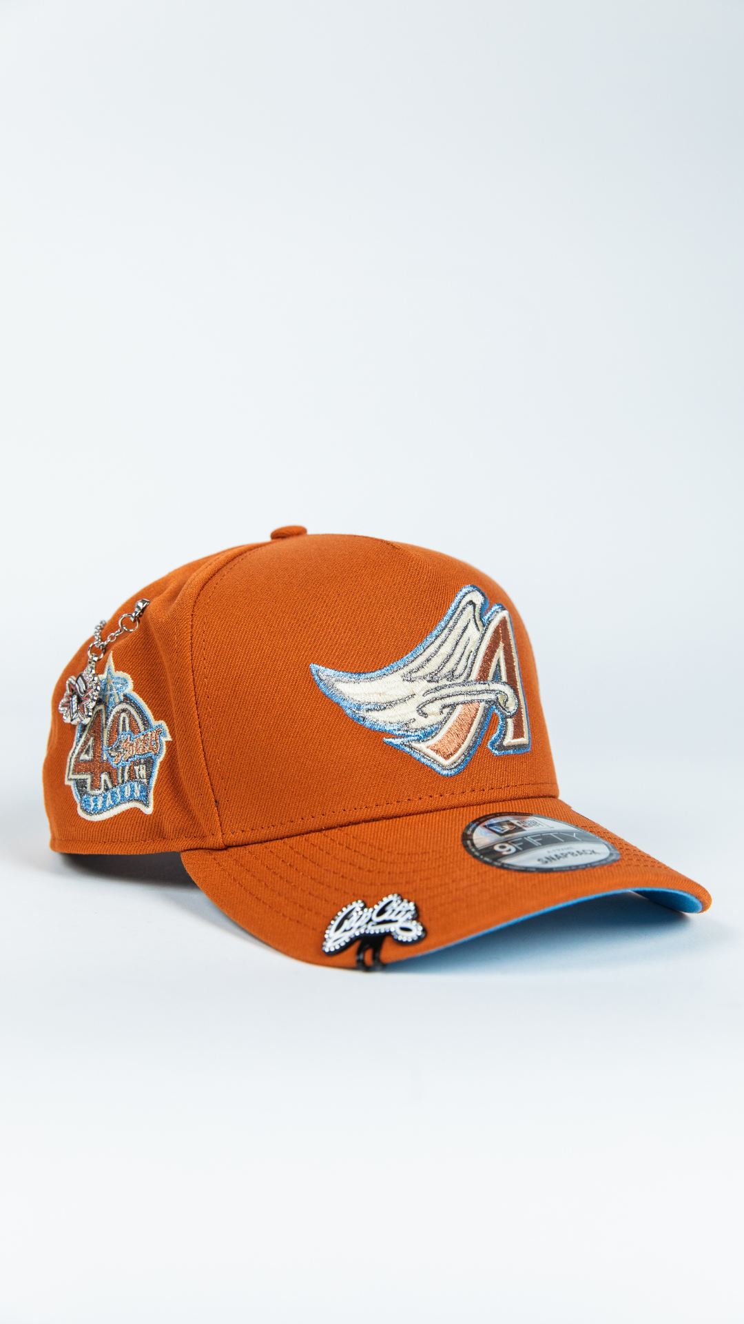NEW ERA 9FIFTY A-FRAME RUST ANAHEIM ANGELS SNAPBACK W/ 40TH ANNIVERSARY SIDE PATCH