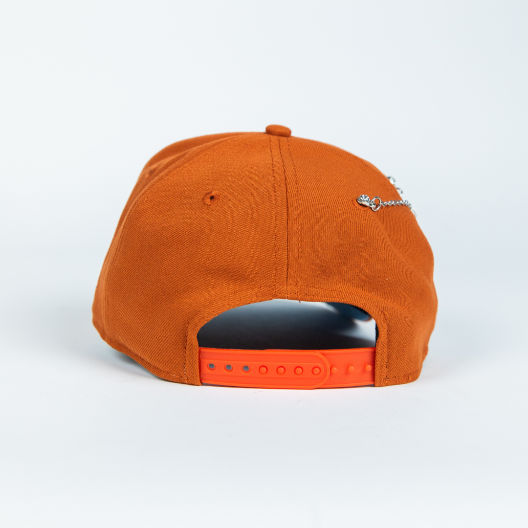 NEW ERA 9FIFTY A-FRAME RUST ANAHEIM ANGELS SNAPBACK W/ 40TH ANNIVERSARY SIDE PATCH