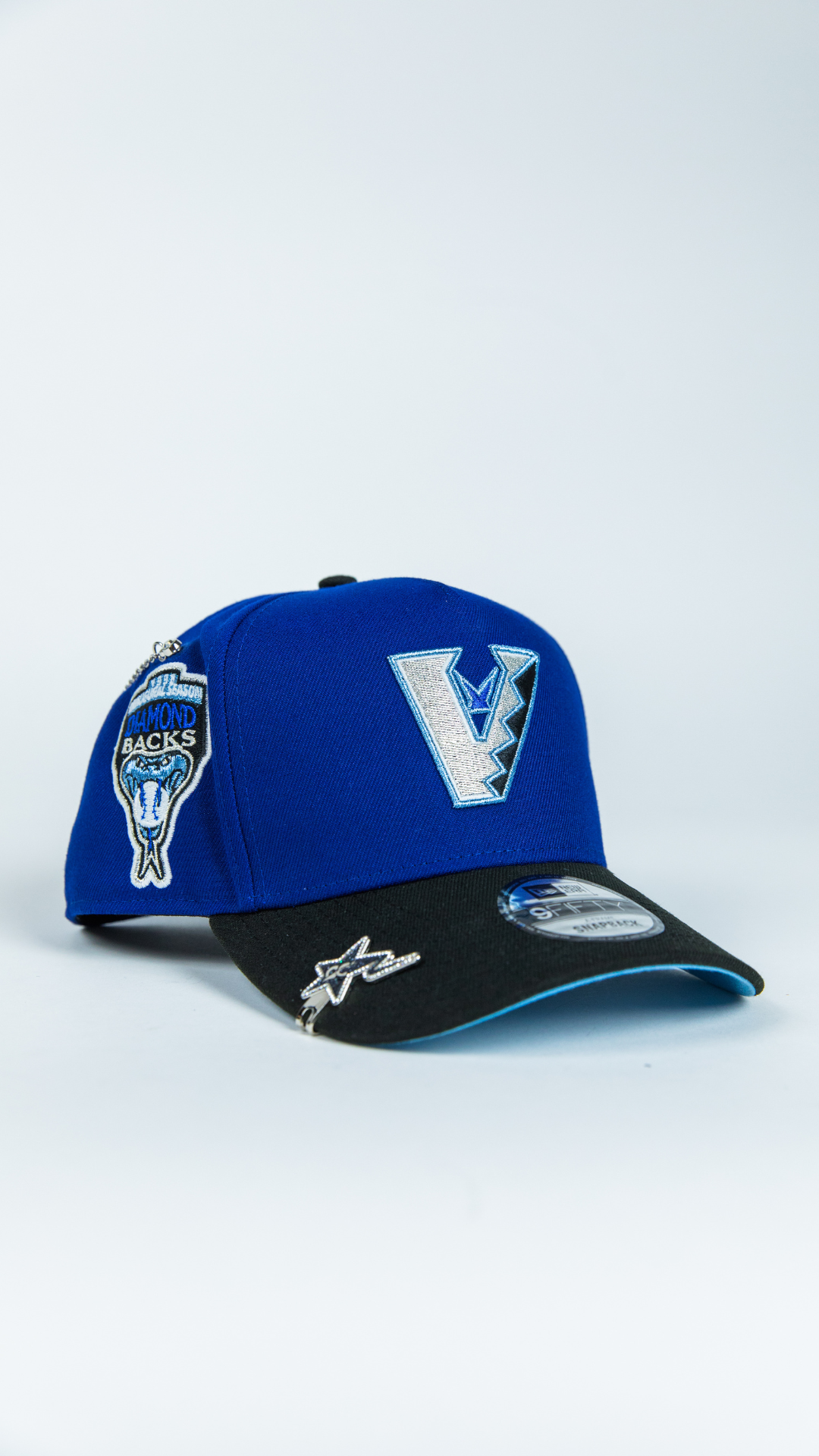 NEW ERA 9FIFTY A-FRAME DARK BLUE/ BLACK ARIZONA DIAMONDBACKS SNAPBACK W/ 1998 INAUGURAL SEASON SIDE PATCH