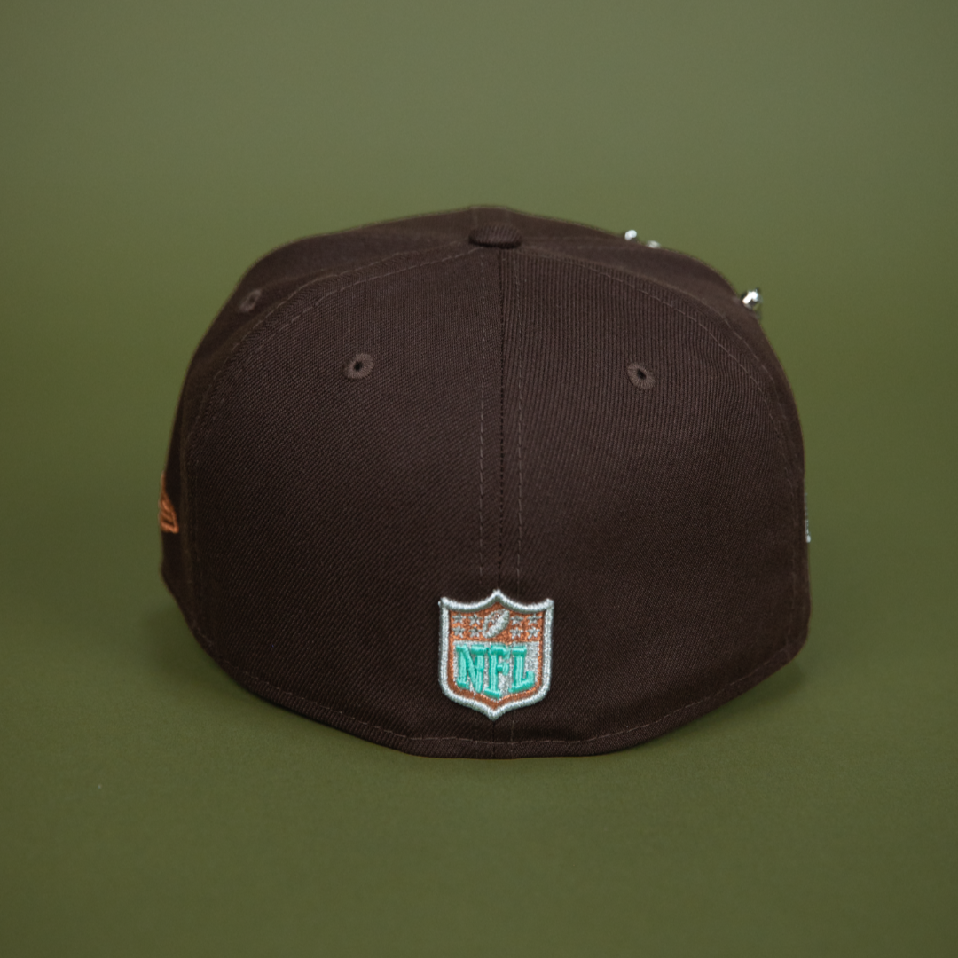 NEW ERA EXCLUSIVE 59FIFTY DARK BROWN LAS VEGAS RAIDERS W/ PRO BOWL SIDE PATCH