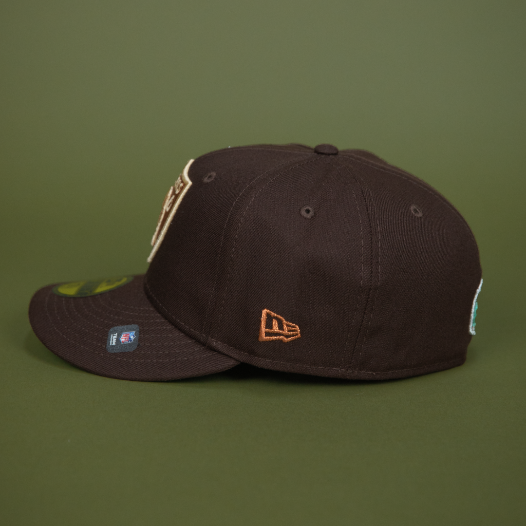 NEW ERA EXCLUSIVE 59FIFTY DARK BROWN LAS VEGAS RAIDERS W/ PRO BOWL SIDE PATCH