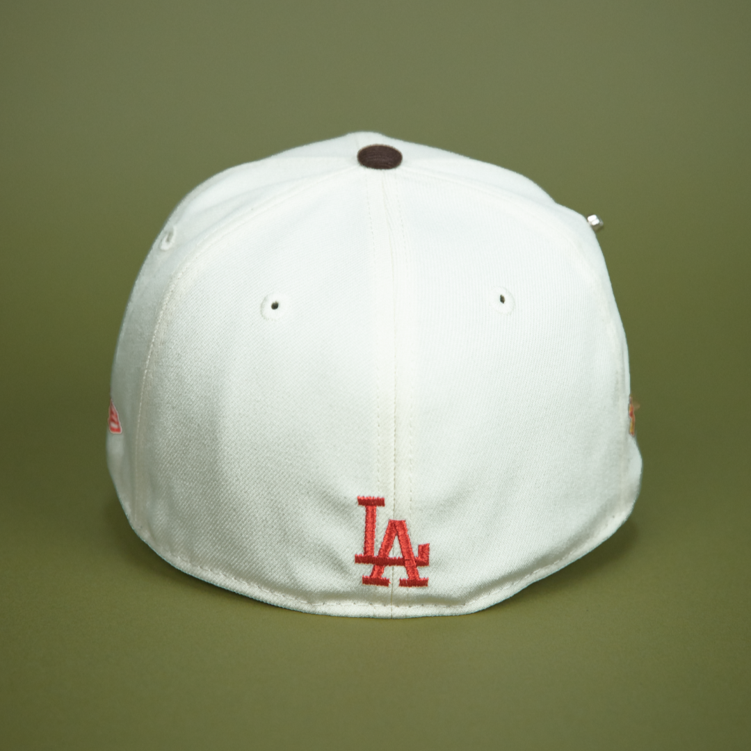 NEW ERA EXCLUSIVE 59FIFTY CHROME/ BROWN LOS ANGELES DODGERS JAPANESE SCRIPT W/ "SHOHEI OHTANI" SIDE PATCH