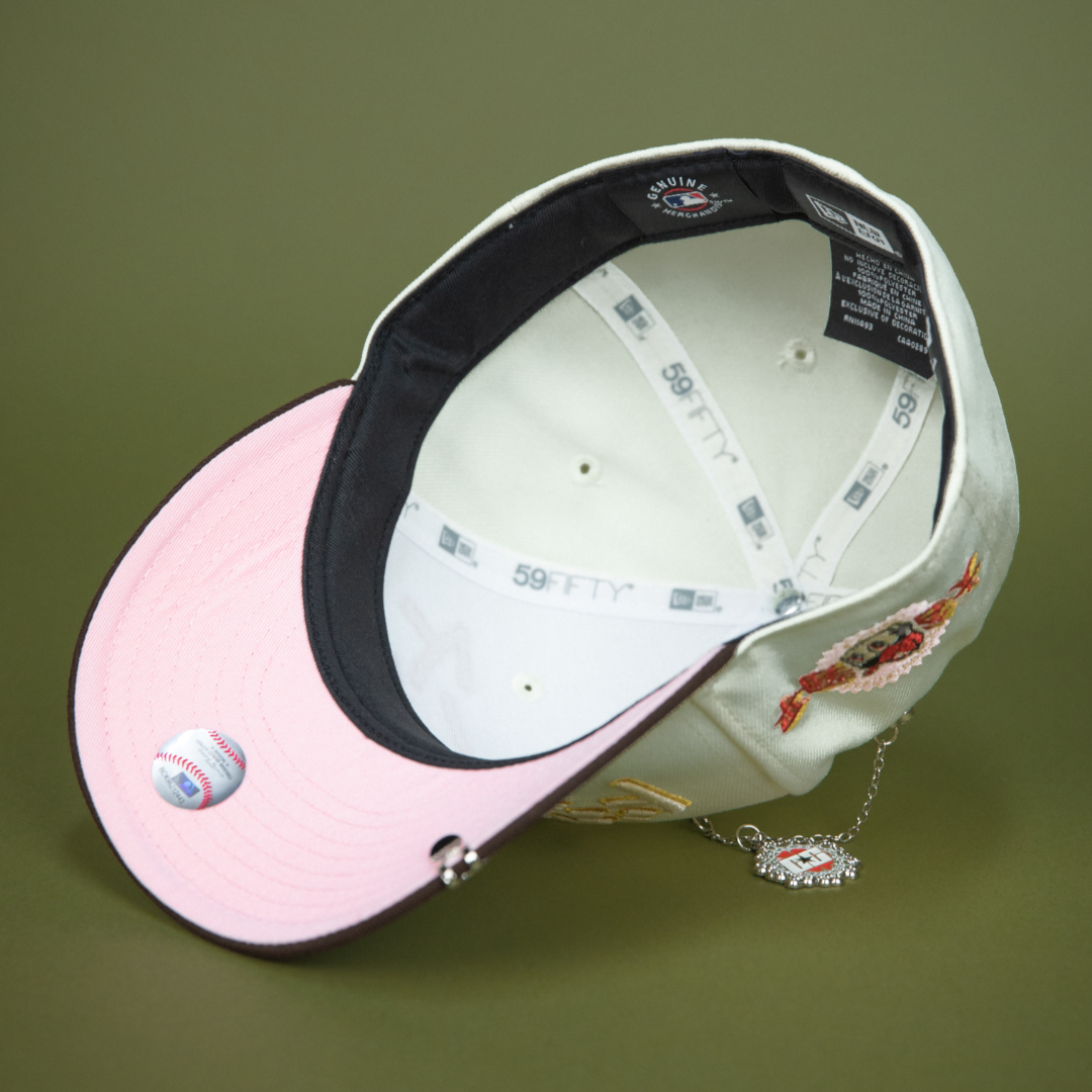 NEW ERA EXCLUSIVE 59FIFTY CHROME/ BROWN LOS ANGELES DODGERS JAPANESE SCRIPT W/ "SHOHEI OHTANI" SIDE PATCH
