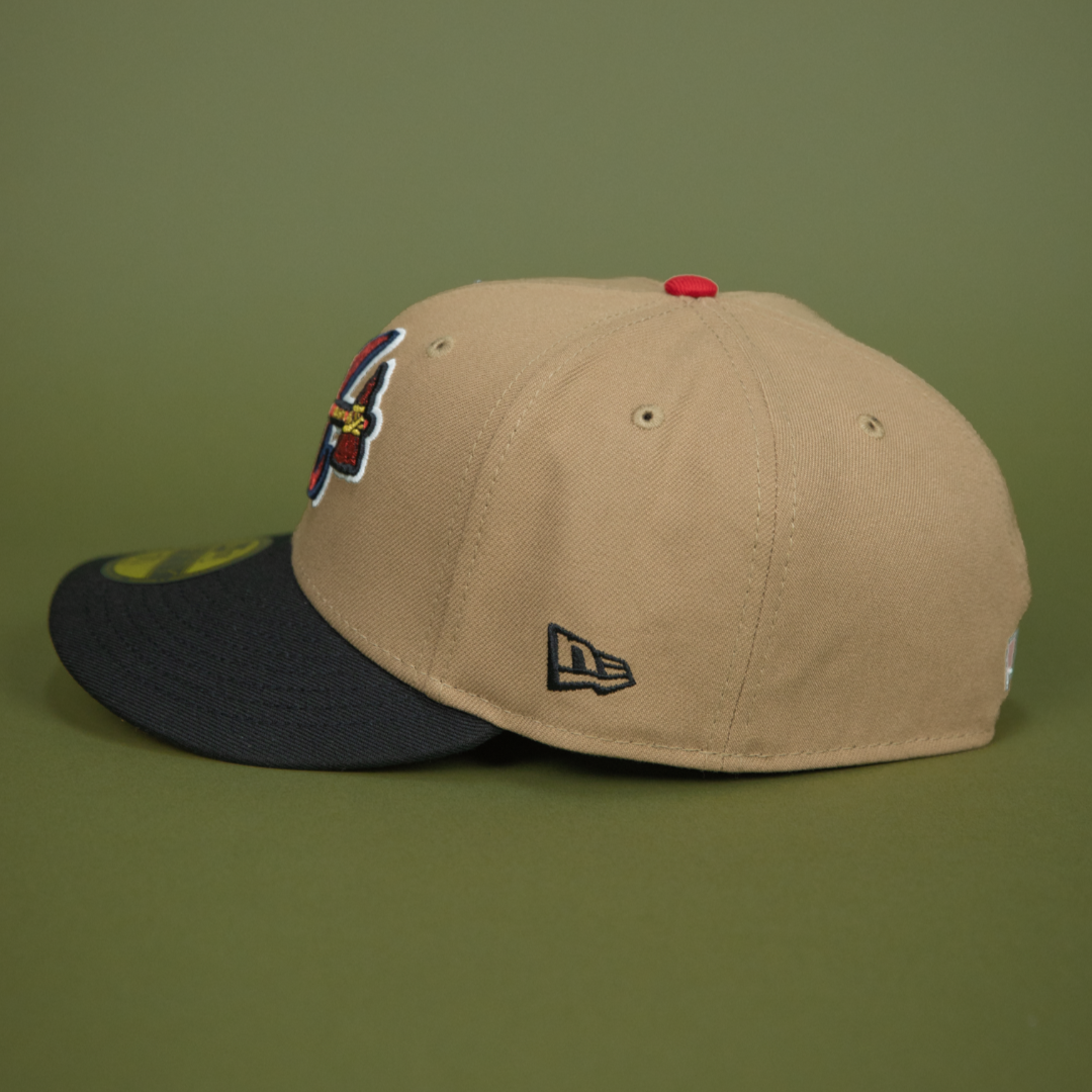NEW ERA EXCLUSIVE 59FIFTY CAMEL BROWN ATLANTA BRAVES W/ 1999 WORLD SERIES SIDE PATCH