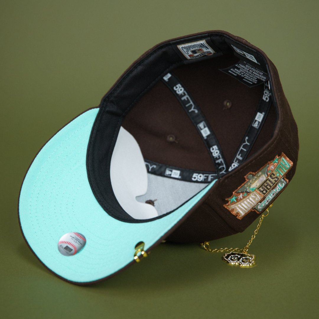 NEW ERA EXCLUSIVE 59FIFTY DARK BROWN PHILADELPHIA PHILLIES W/ 1996 ALL STAR GAME SIDE PATCH