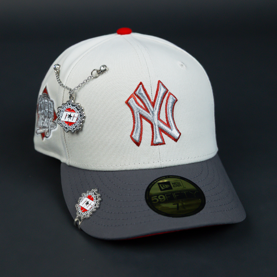 NEW ERA EXCLUSIVE 59FIFTY SMOKE GREY NEW YORK YANKEES W/ 1999 WORLD SERIES SIDE PATCH