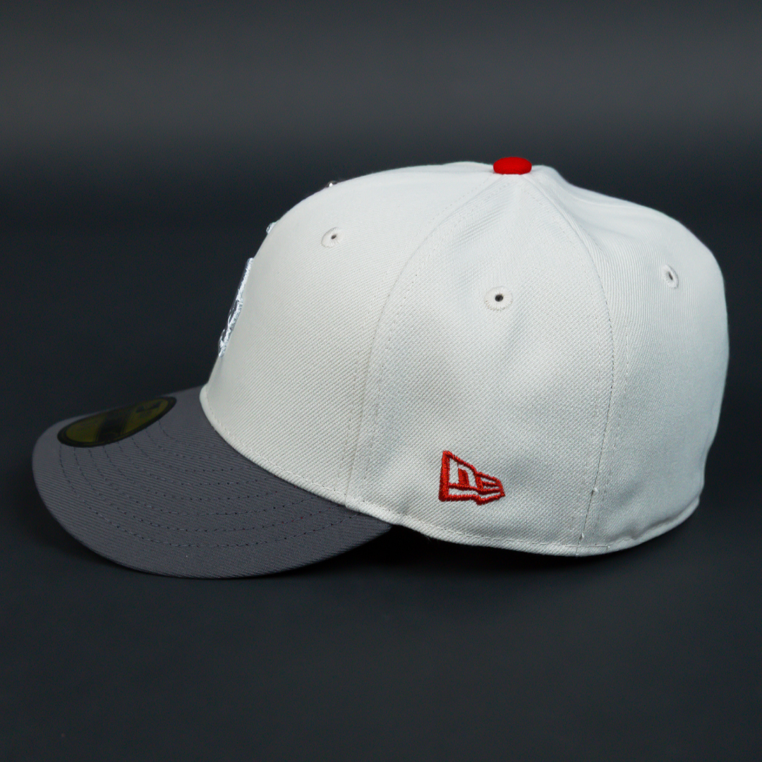 NEW ERA EXCLUSIVE 59FIFTY SMOKE GREY LOS ANGELES DODGERS W/ 2024 WORLD SEREIS CHAMPIONS SIDE PATCH