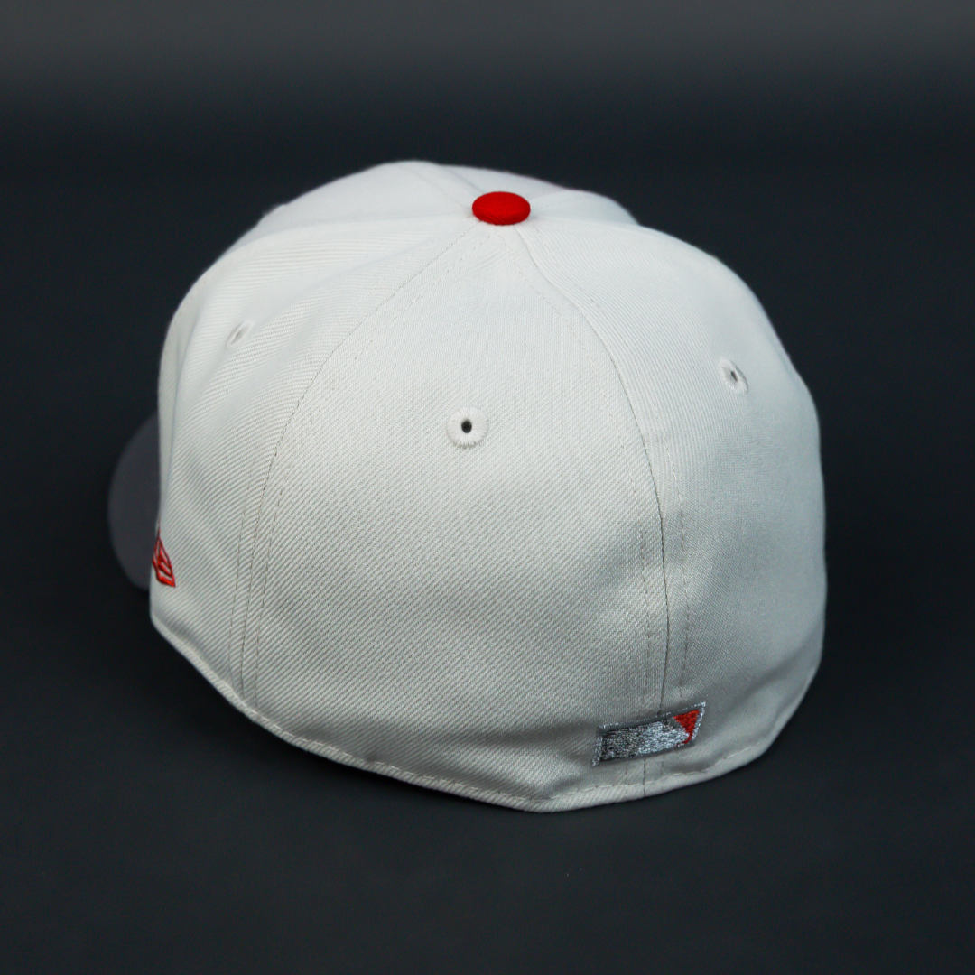 NEW ERA EXCLUSIVE 59FIFTY SMOKE GREY ANAHEIM ANGELS W/ 50TH ANNIVERSARY SIDE PATCH