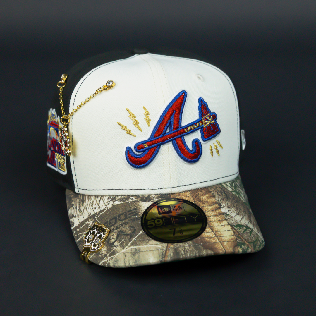 NEW ERA EXCLUSIVE 59FIFTY CHROME/ REALTREE ATLANTA BRAVES W/ 2000 ALL STAR GAME SIDE PATCH