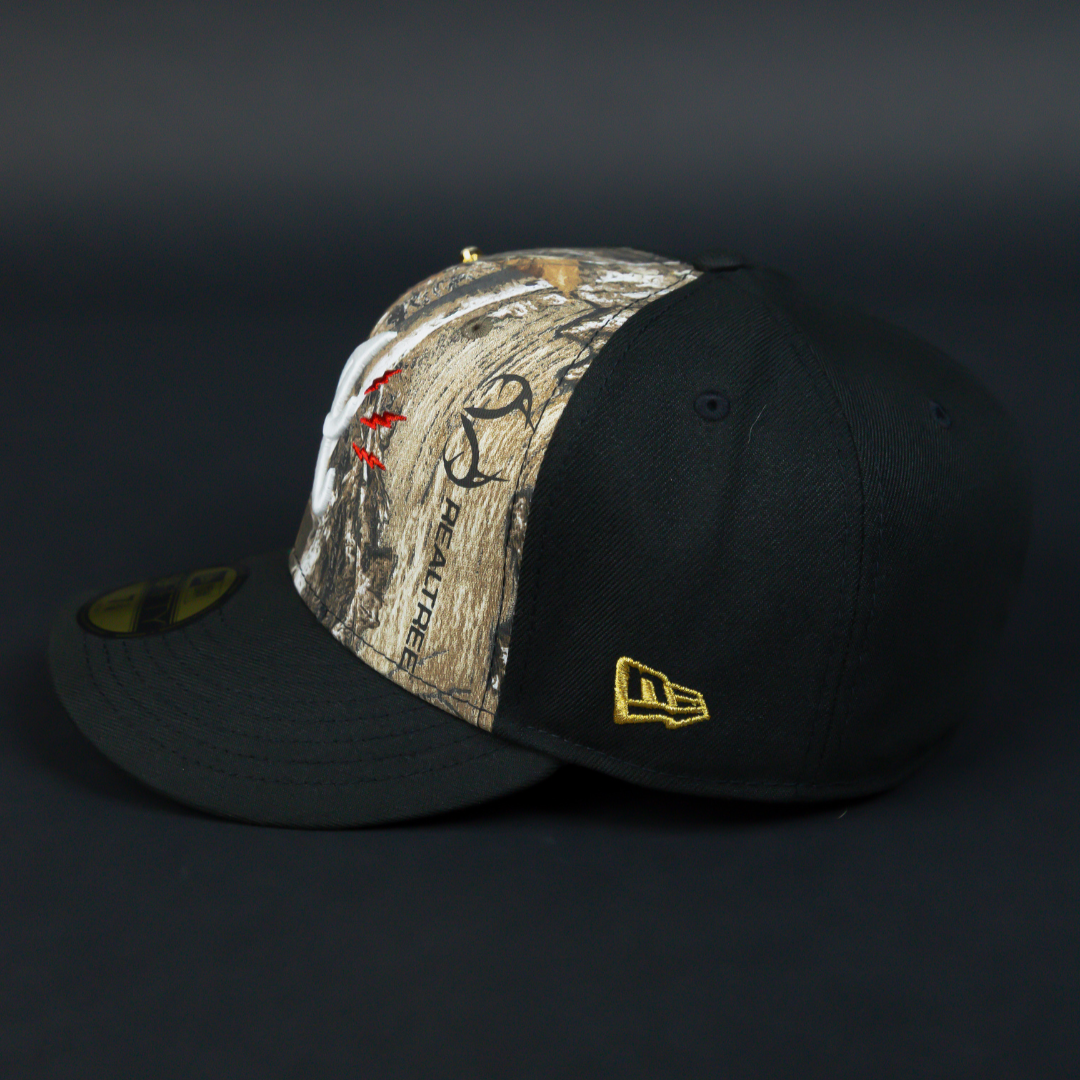 NEW ERA EXCLUSIVE 59FIFTY REALTREE/ BLACK ATLANTA BRAVES W/ 1999 WORLD SERIES SIDE PATCH