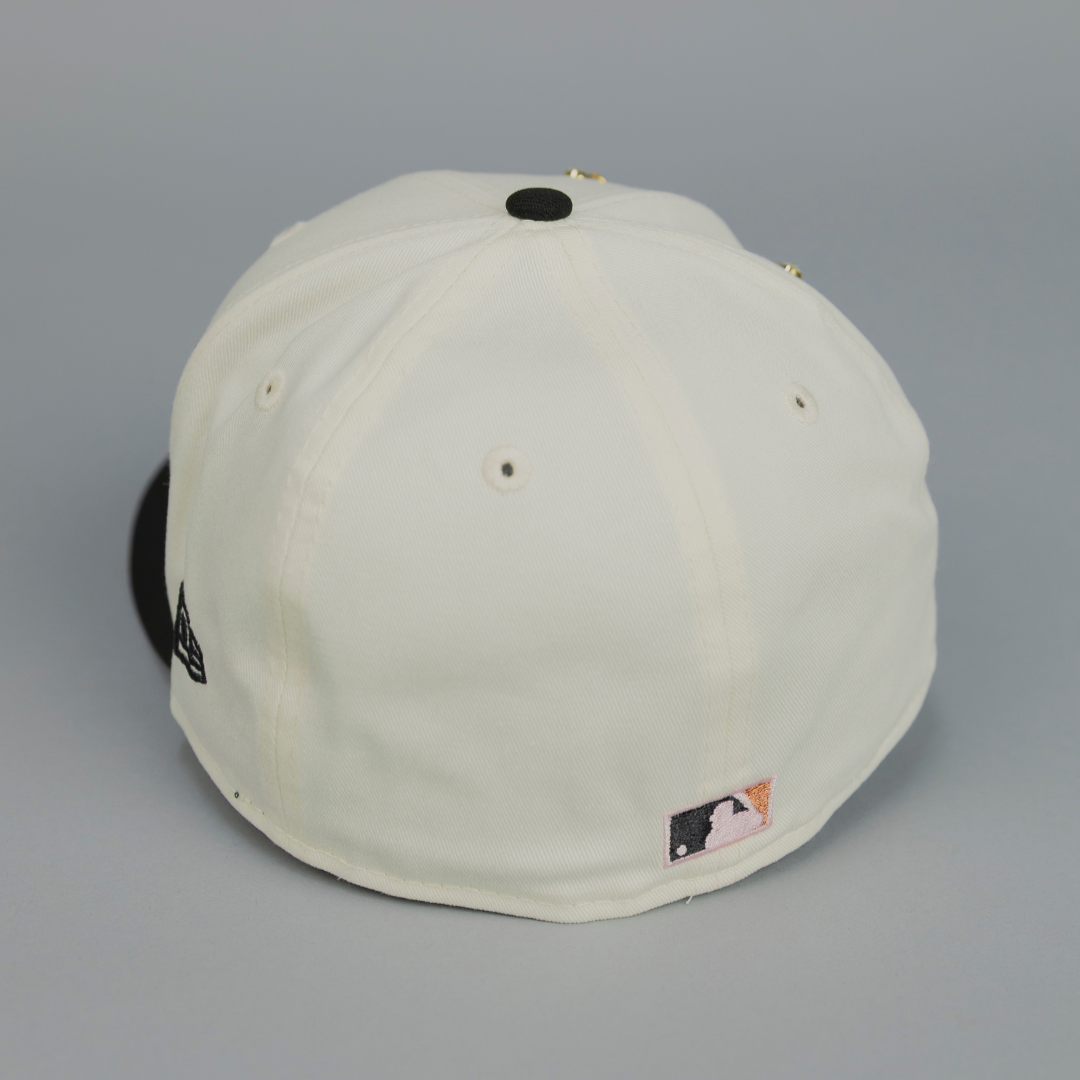 NEW ERA EXCLUSIVE 59FIFTY CHROME/ BLACK LOS ANGELES DODGERS "HEAVENLY CITY" W/ WORLD SERIES SIDE PATCH *FREE BLIP INCLUDED