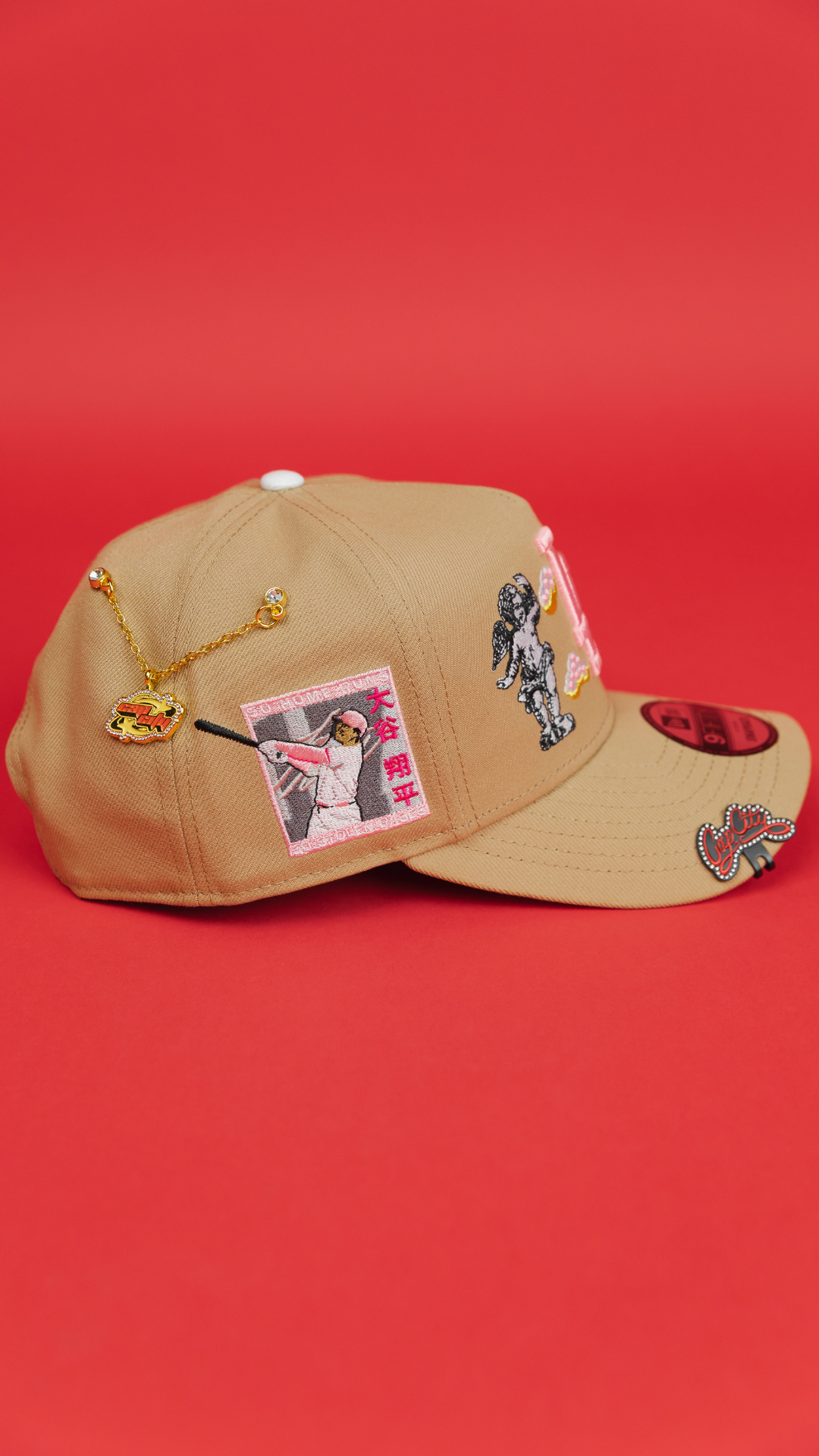 NEW ERA EXCLUSIVE 9FIFTY A-FRAME LIGHT KHAKI LOS ANGELES DODGERS "HEAVENLY CITY" W/ SHOHEI OHTANI 50-50 CLUB SIDE PATCH *FREE BLIP INCLUDED