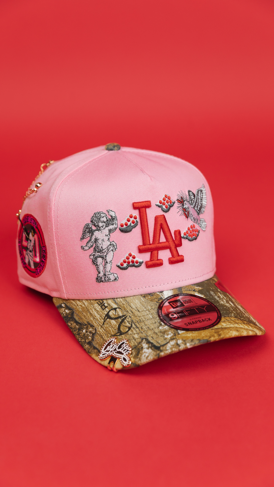 NEW ERA EXCLUSIVE 9FIFTY A-FRAME PINK/ REALTREE LOS ANGELES DODGERS "HEAVENLY CITY" W/ SHOHEI OHTANI 50-50 CLUB SIDE PATCH *FREE BLIP INCLUDED
