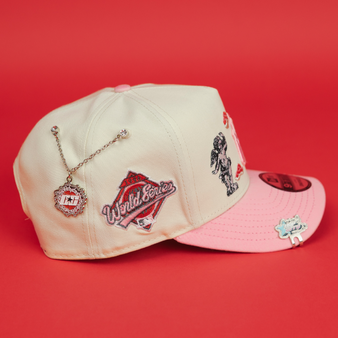 NEW ERA EXCLUSIVE 9FIFTY A-FRAME CHROME/ PINK NEW YORK YANKEES "HEAVENLY CITY" W/ 1996 WORLD SERIES SIDE PATCH *FREE BLIP INCLUDED