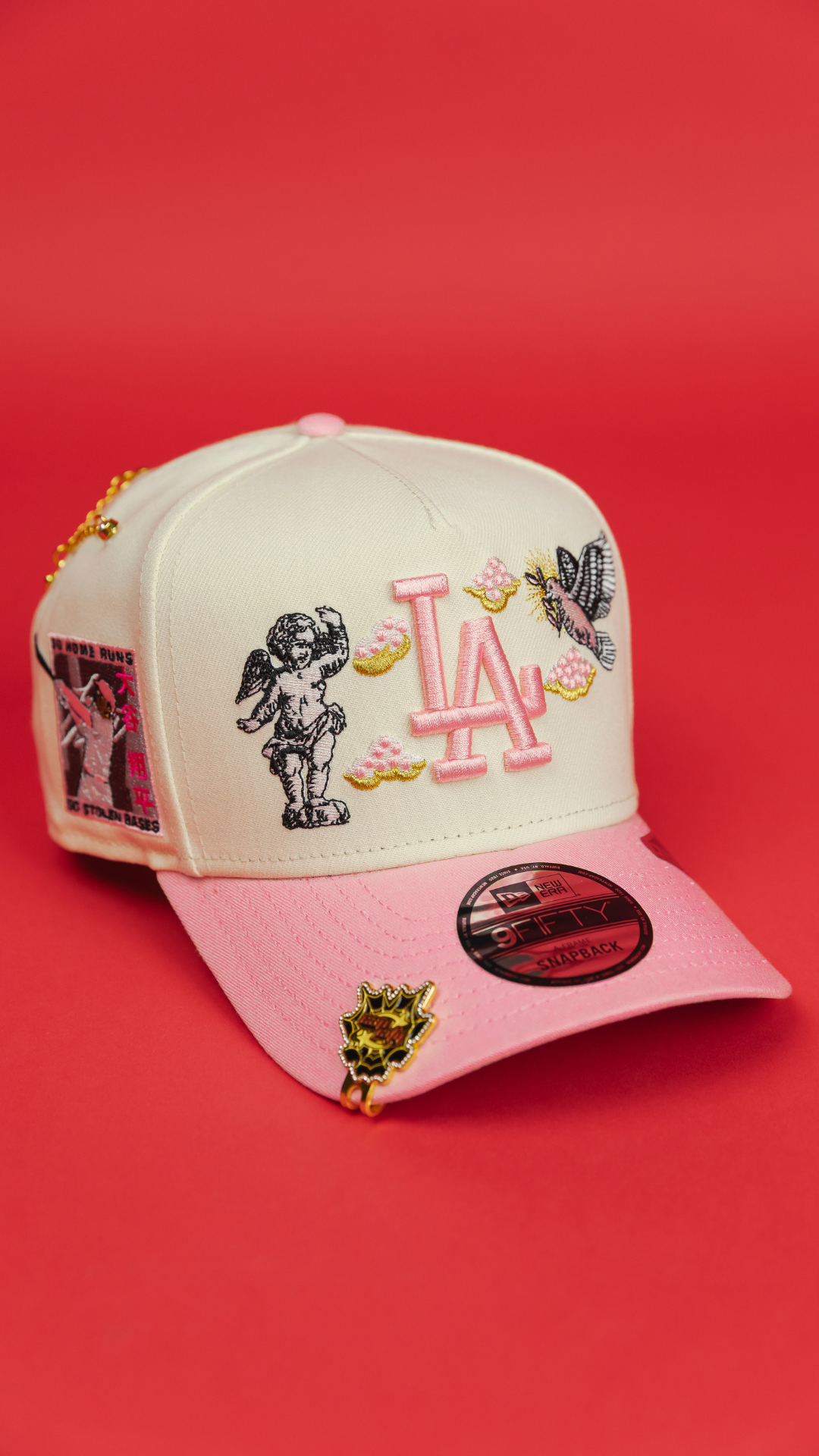 NEW ERA EXCLUSIVE 9FIFTY A-FRAME CHROME/ PINK LOS ANGELES DODGERS "HEAVENLY CITY" W/ SHOHEI OHTANI 50-50 CLUB SIDE PATCH *FREE BLIP INCLUDED