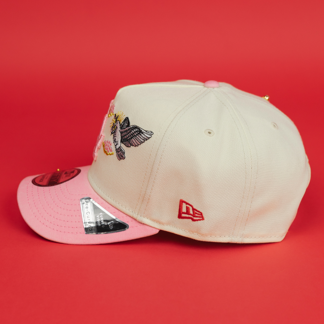 NEW ERA EXCLUSIVE 9FIFTY A-FRAME CHROME/ PINK LOS ANGELES DODGERS "HEAVENLY CITY" W/ SHOHEI OHTANI 50-50 CLUB SIDE PATCH *FREE BLIP INCLUDED