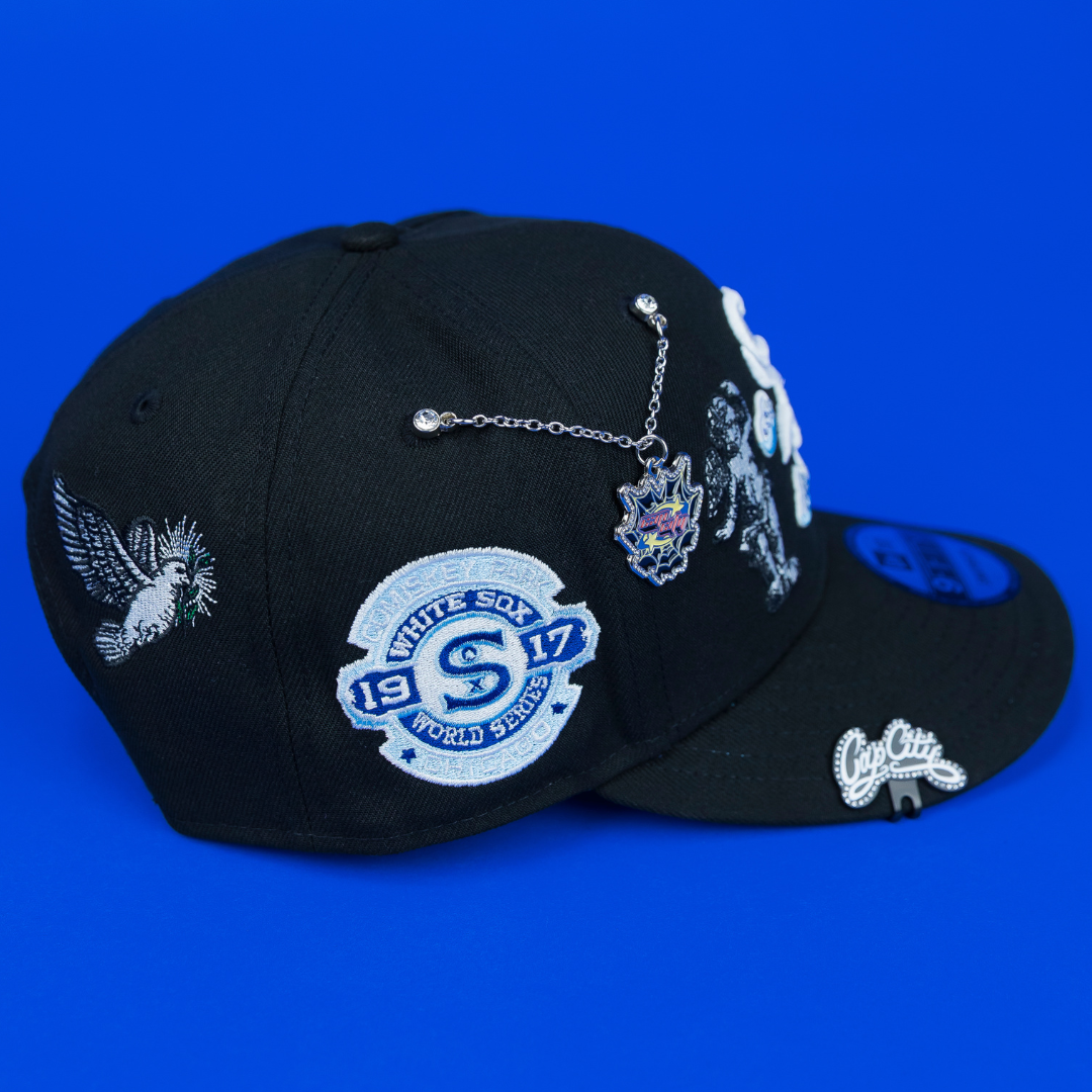 NEW ERA EXCLUSIVE  9FIFTY BLACK CHICAGO WHITE SOX "HEAVENLY CITY" SNAPBACK W/ 1917 WORLD SERIES SIDE PATCH *FREE BLIP INCLUDED