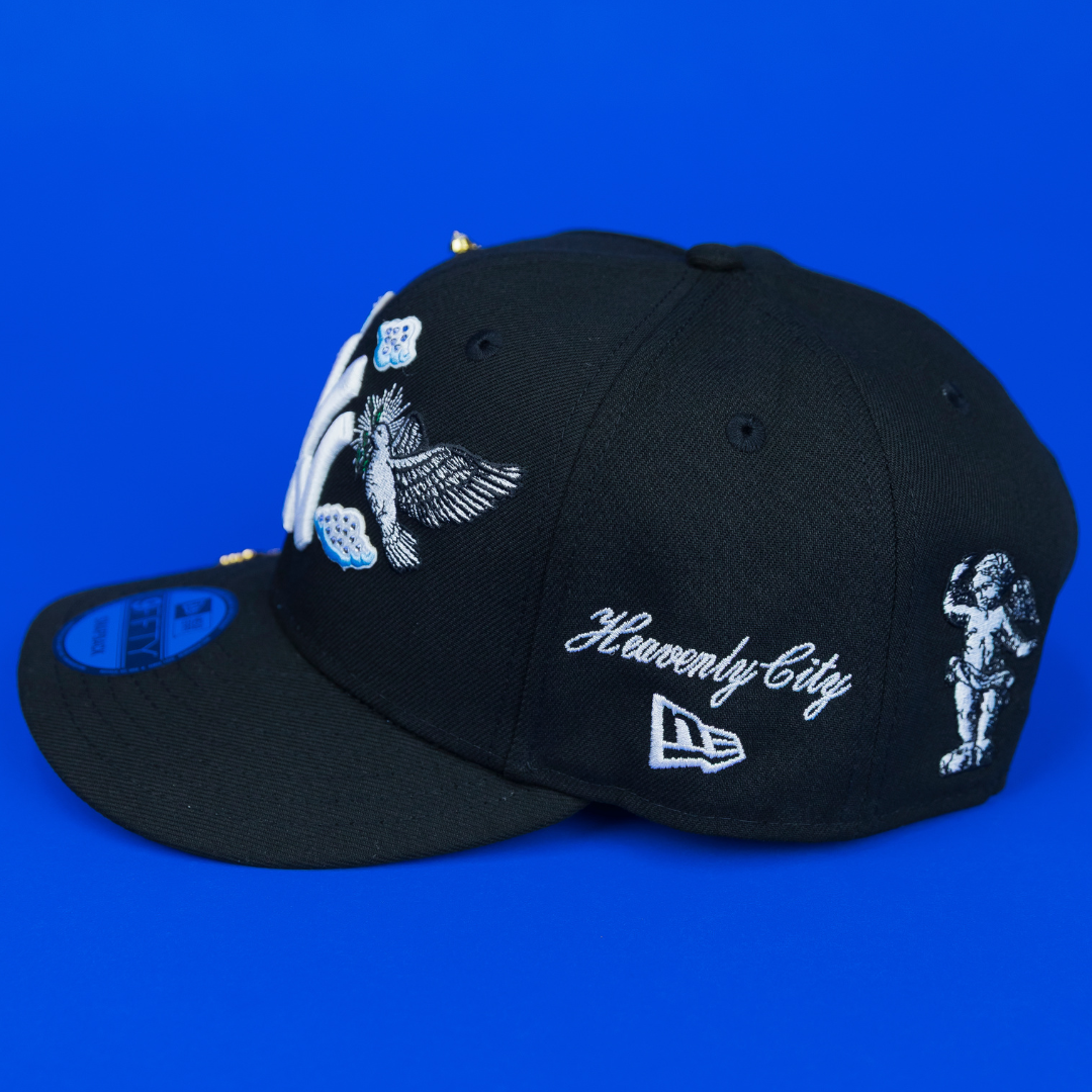 NEW ERA EXCLUSIVE 9FIFTY BLACK NEW YORK YANKEES "HEAVENLY CITY" SNAPBACK W/ 1949 WORLD SERIES SIDE PATCH *FREE BLIP INCLUDED