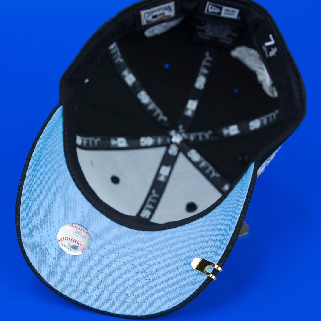 NEW ERA EXCLUSIVE 59FIFTY BLACK NEW YORK YANKEES "HEAVENLY CITY" W/ 1949 WORLD SERIES SIDE PATCH *FREE BLIP INCLUDED