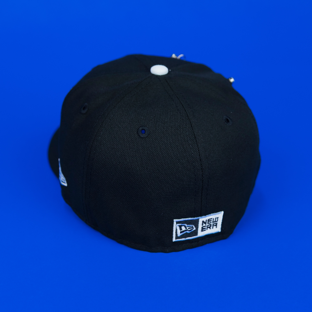 NEW ERA EXCLUSIVE 59FIFTY BLACK SAN JUDAS "HEAVENLY CITY" W/ PRAYING HANDS SIDE PATCH *FREE BLIP INCLUDED