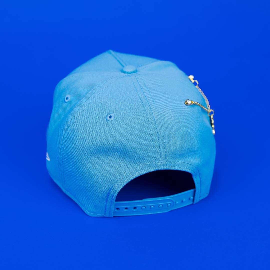 NEW ERA EXCLUSIVE 9FIFTY A-FRAME SKY BLUE NEW YORK YANKEES "HEAVENLY CITY" W/ 1999 WORLD SERIES SIDE PATCH *FREE BLIP INCLUDED