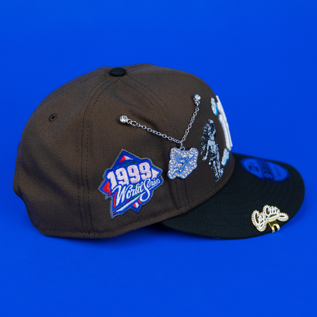 NEW ERA EXCLUSIVE 9FIFTY BROWN/ BLACK NEW YORK YANKEES "HEAVENLY CITY" SNAPBACK W/ 1999 WORLD SERIES SIDE PATCH *FREE BLIP INCLUDED