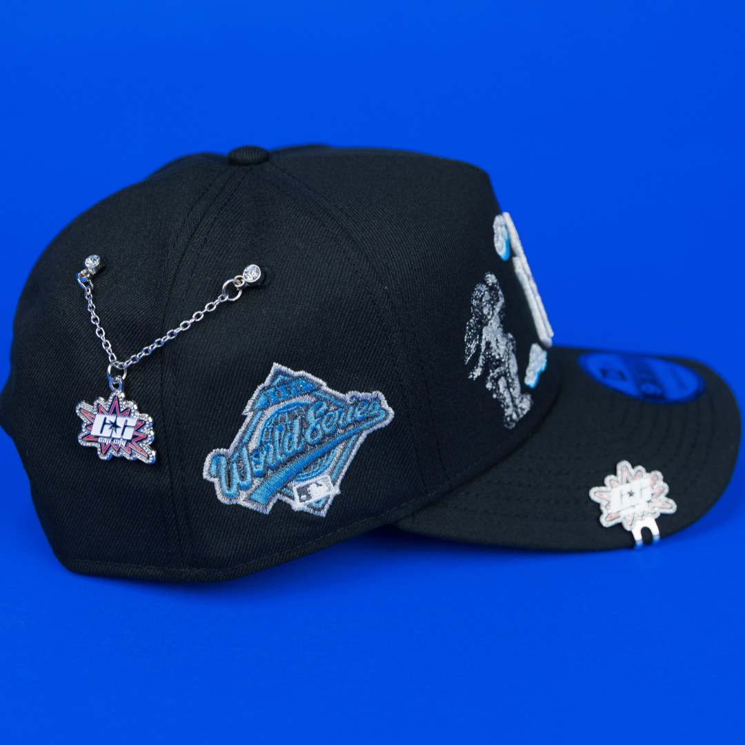 NEW ERA EXCLUSIVE 9FIFTY A-FRAME BLACK NEW YORK YANKEES "HEAVENLY CITY" W/ 1996 WORLD SERIES SIDE PATCH *FREE BLIP INCLUDED