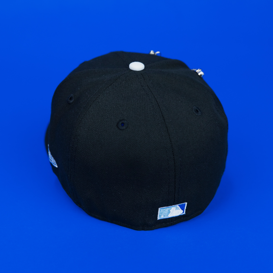 NEW ERA EXCLUSIVE 59FIFTY BLACK ATLANTA BRAVES "HEAVENLY CITY" W/ 150TH ANNIVERSARY SIDE PATCH *FREE BLIP INCLUDED