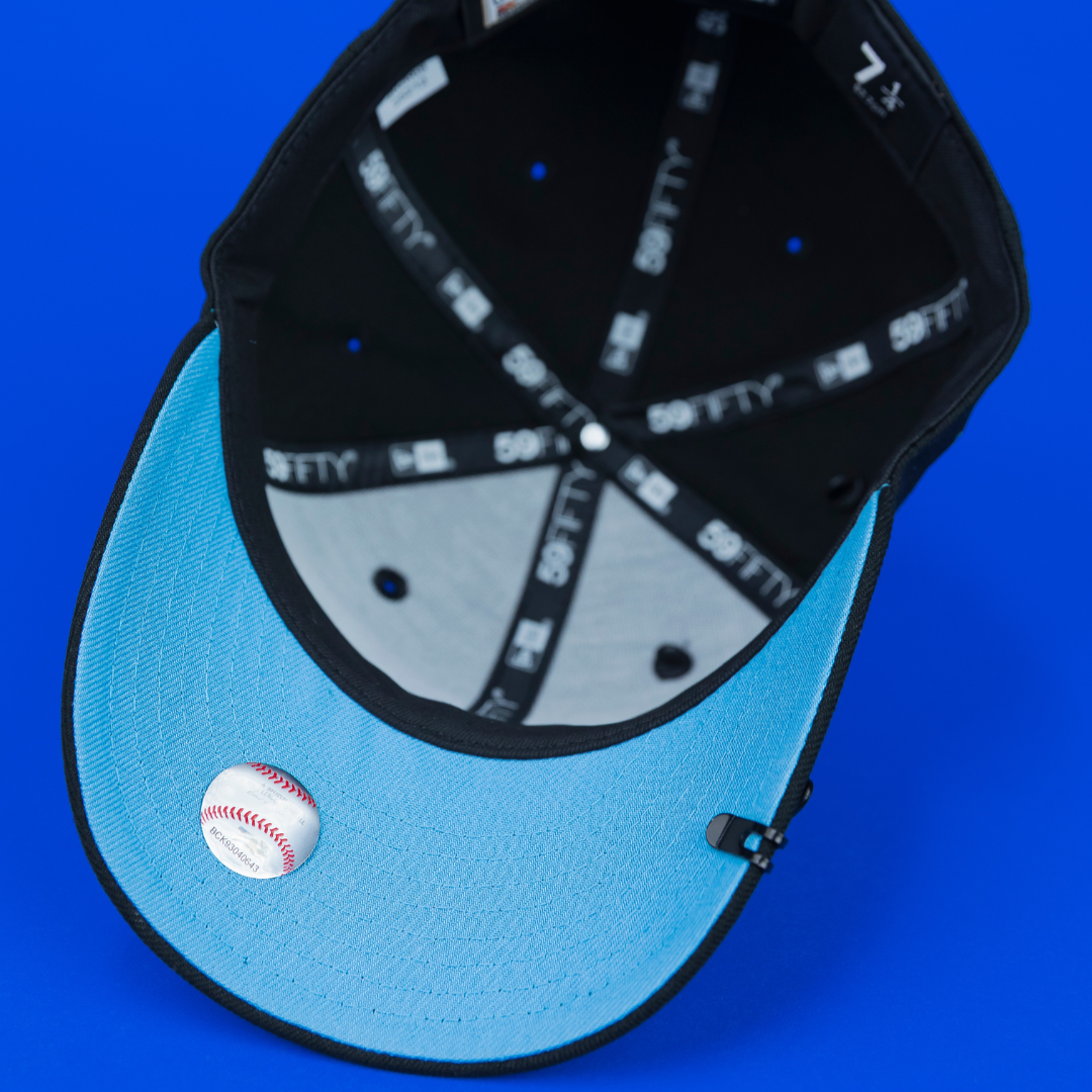 NEW ERA EXCLUSIVE 59FIFTY BLACK ATLANTA BRAVES "HEAVENLY CITY" W/ 150TH ANNIVERSARY SIDE PATCH *FREE BLIP INCLUDED