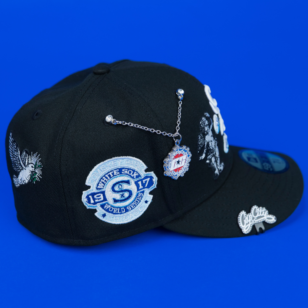 NEW ERA EXCLUSIVE 59FIFTY BLACK CHICAGO WHITE SOX "HEAVENLY CITY" W/ 1917 WORLD SERIES SIDE PATCH *FREE BLIP INCLUDED