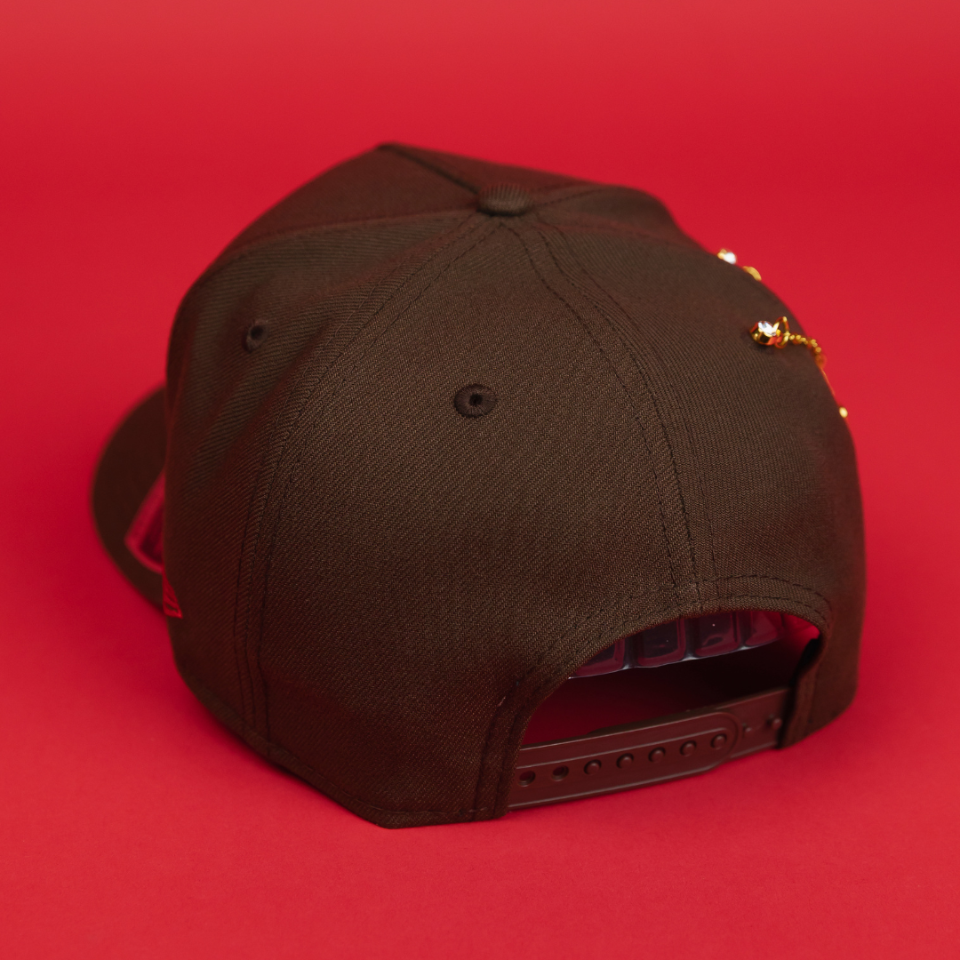 NEW ERA EXCLUSIVE 9FIFTY A-FRAME BROWN LOS ANGELES DODGERS "HEAVENLY CITY" W/ 100TH SNNIVERSARY SIDE PATCH *FREE BLIP INCLUDED