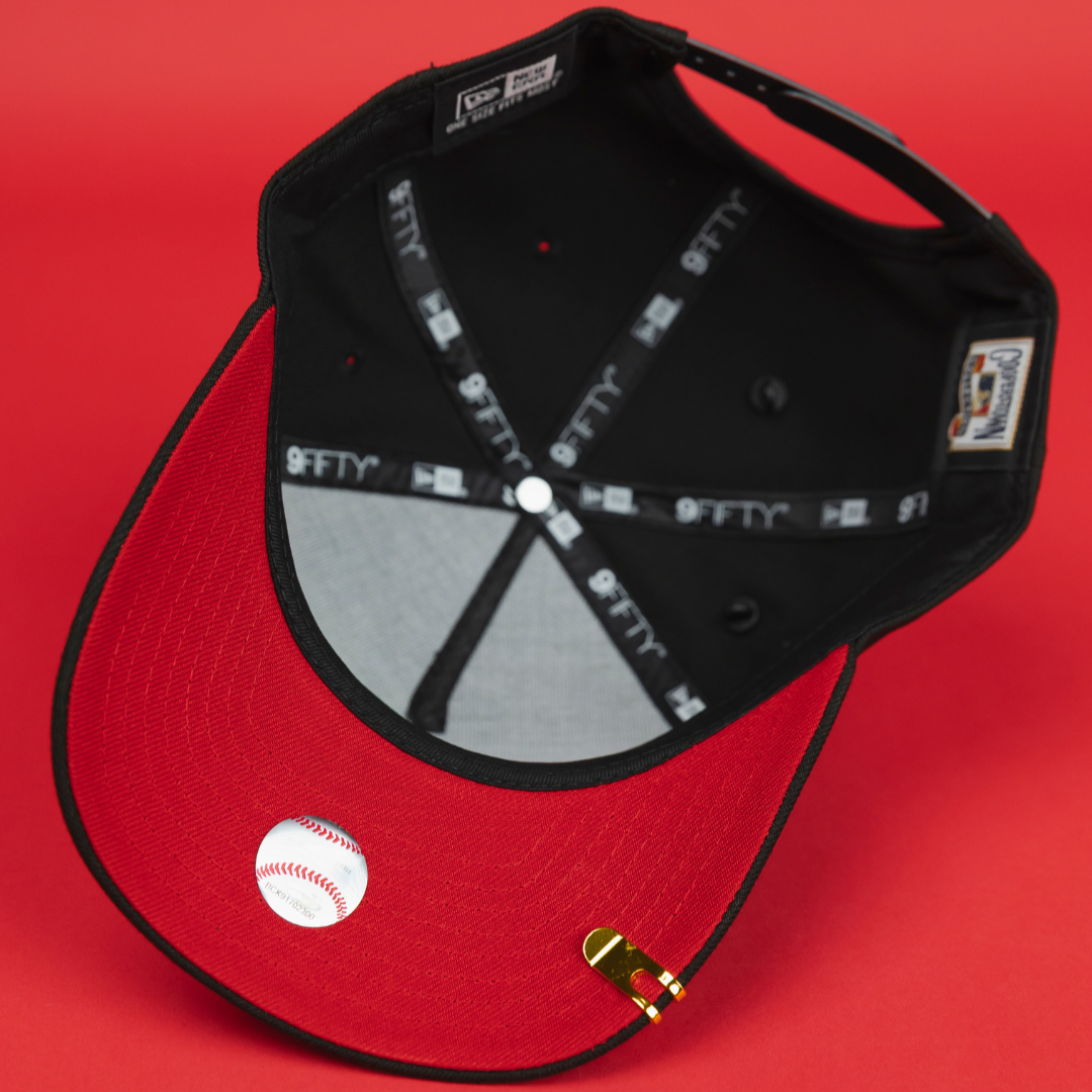 NEW ERA EXCLUSIVE 9FIFTY A-FRAME BLACK LOS ANGELES DODGERS "HEAVENLY CITY" W/ 100TH ANNIVERSARY SIDE PATCH *FREE BLIP INCLUDED