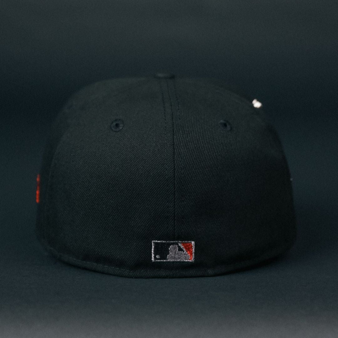 NEW ERA EXCLUSIVE 59FIFTY BLACK TORONTO BLUE JAYS W/ WORLD SERIES SIDE PATCH