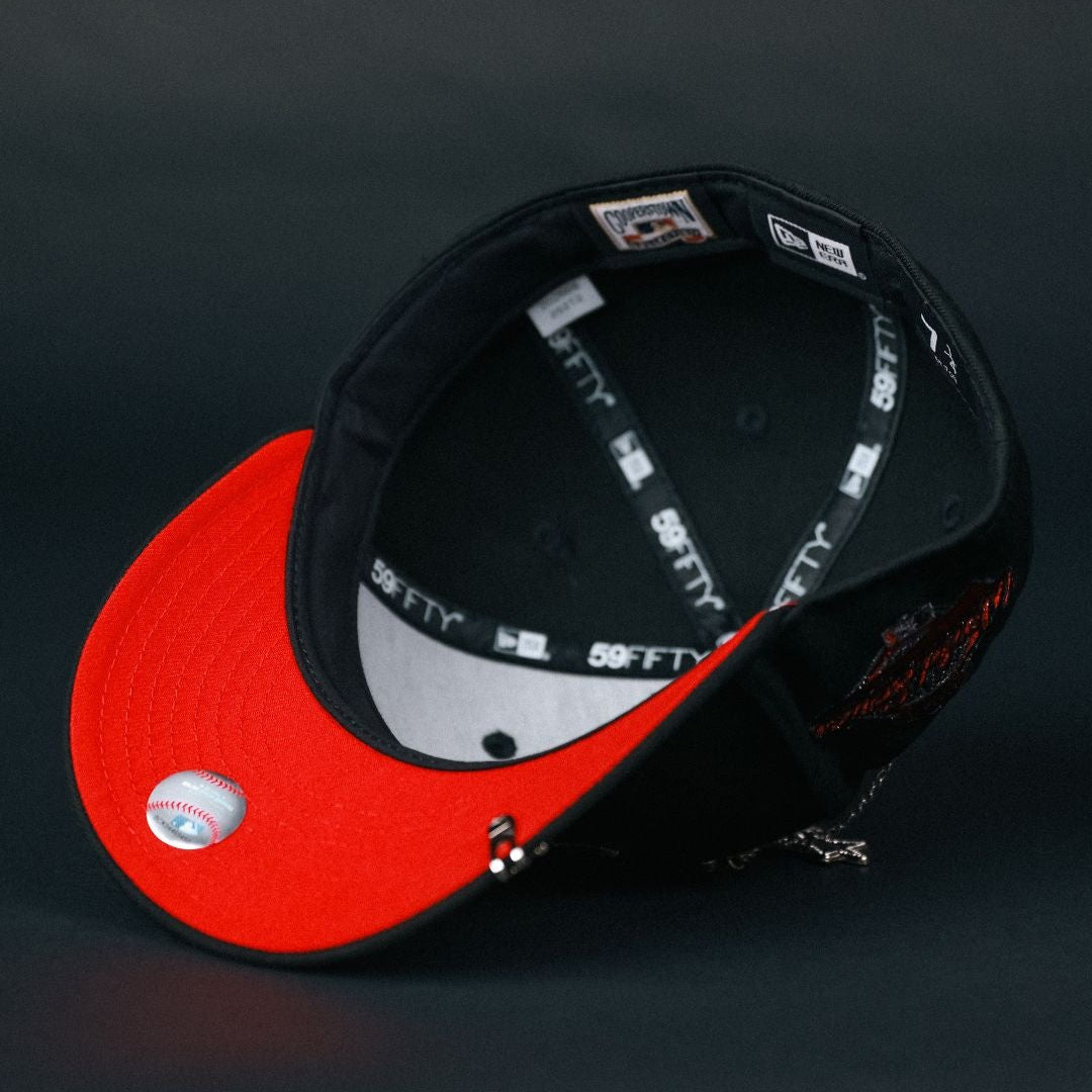 NEW ERA EXCLUSIVE 59FIFTY BLACK TORONTO BLUE JAYS W/ WORLD SERIES SIDE PATCH