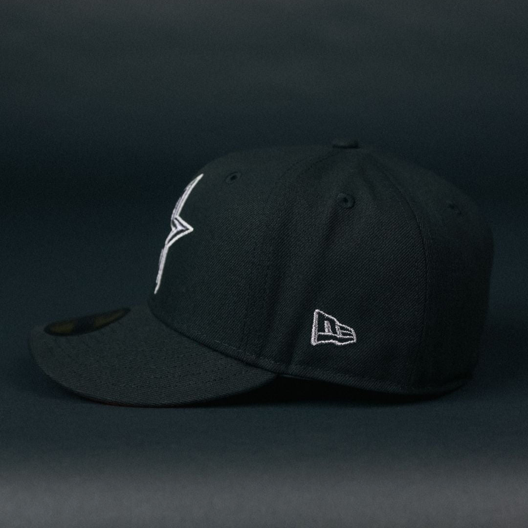 NEW ERA EXCLUSIVE 59FIFTY BLACK HOUSTON ASTROS W/ ASTRODOME SIDE PATCH
