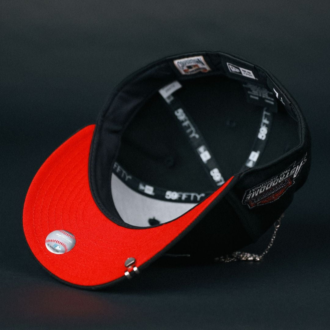 NEW ERA EXCLUSIVE 59FIFTY BLACK HOUSTON ASTROS W/ ASTRODOME SIDE PATCH
