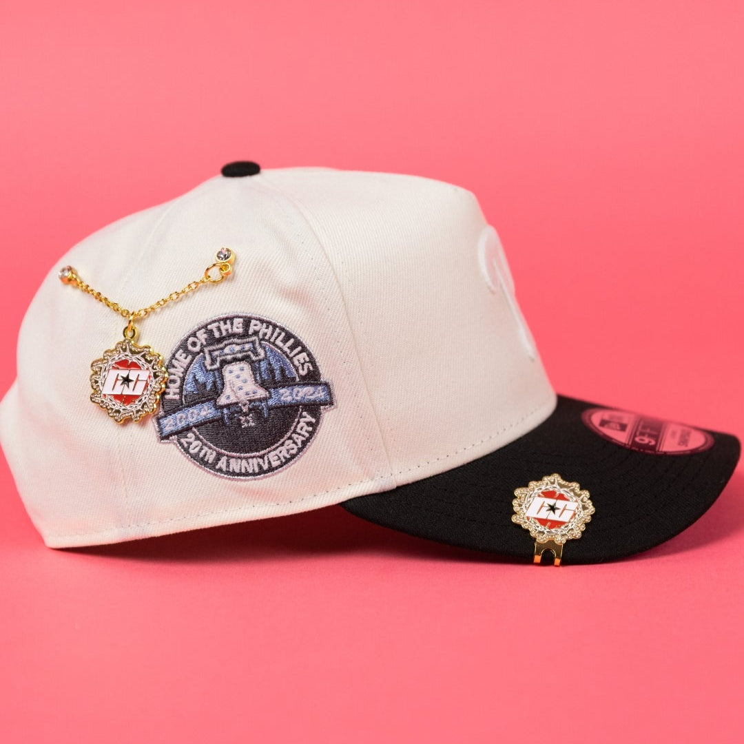 NEW ERA 9FIFTY A-FRAME CHROME/ BLACK PHILADELPHIA PHILLIES SNAPBACK W/ HOME OF THE PHILLIES SIDE PATCH