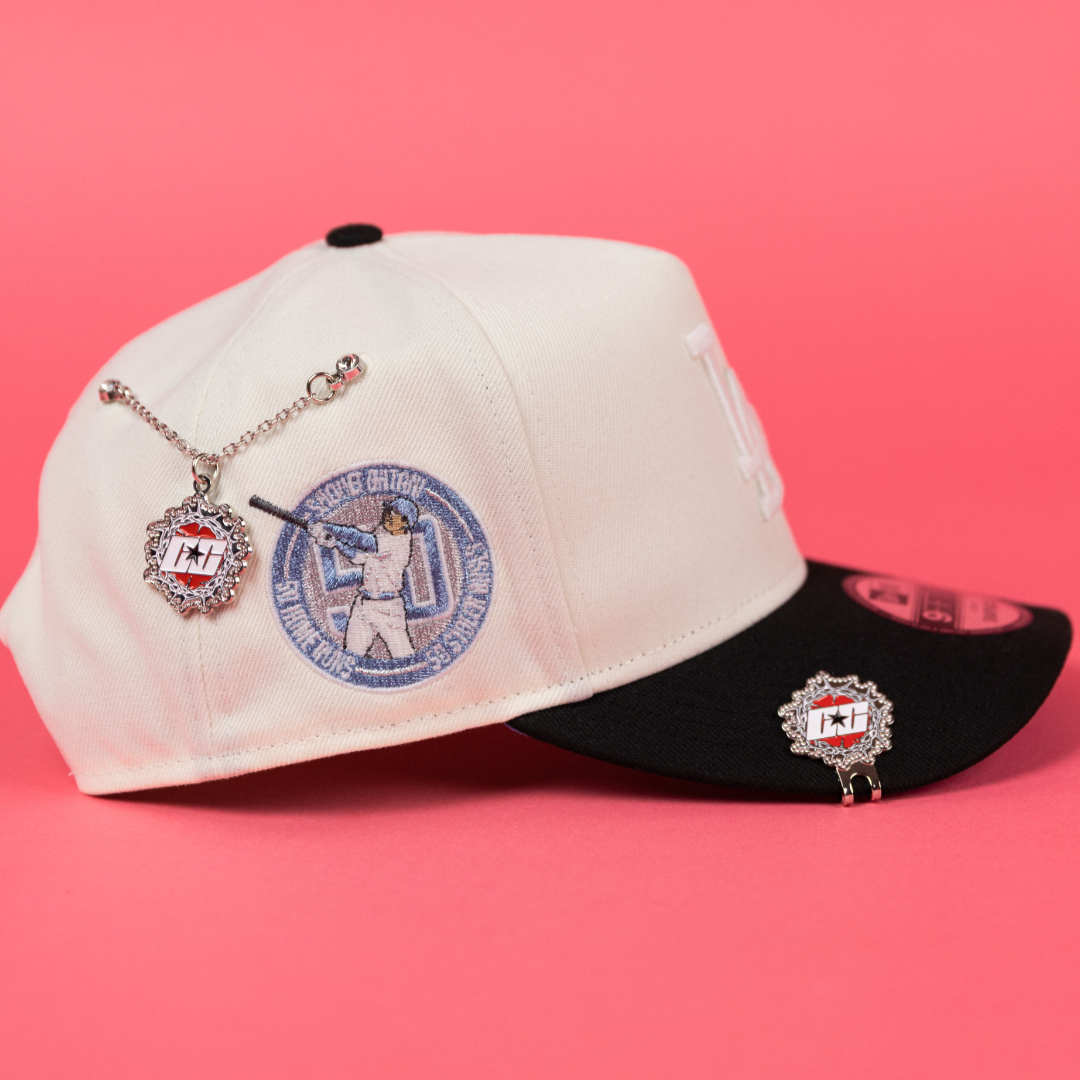 NEW ERA 9FIFTY A-FRAME CHROME/ BLACK LOS ANGELES DODGERS SNAPBACK W/ SHOHEI OHTANI SIDE PATCH